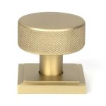 Satin Brass Brompton Mortice/Rim Knob Set (Square)