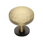 Heritage Brass - Round Hammered Cabinet Knob with Rose