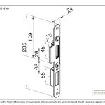 BZP Winkhaus Centre Latch Keep RH 44mm Door