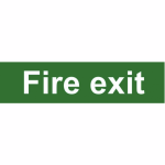 Fire exit (text only)' Sign - PVC - 200 x 50mm