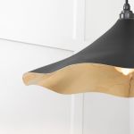 Smooth Brass Flora Pendant in Elan Black