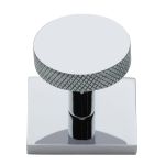 Heritage Brass - Knurled Disc Cabinet Knob with Square Backplate