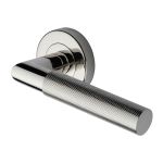Heritage Brass - Bauhaus Mitre Knurled Door Handle on Round Rose