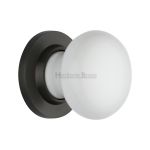 Heritage Brass - Plain White Porcelain Door Knob on Rose
