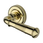 Heritage Brass - Colonial Reeded Door Handle on Round Rose