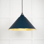 Hammered Brass Hockley Pendant in Dusk
