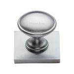 Heritage Brass - Domed Cabinet Knob with Square Backplate