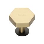 Heritage Brass - Hexagon Cabinet Knob with Rose