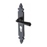 M.Marcus - Black Iron Ironbridge Door Handle on Plate