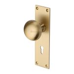 Heritage Brass - Balmoral Door Knob on Plate