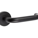 Nero Orbit Door Handles On Rose