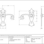 Black Curly Lever Lock Set
