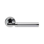 Satin / Polished Chrome Dual Finish Serozzetta Azul Lever Handle on Round Rose
