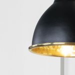 Hammered Brass Brindley Wall Light in Elan Black