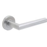 Stainless Steel Julian Door Handles On Rose
