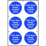 Fire door Keep locked shut' Sign - PVC - 200 x 300mm (6 Pack)