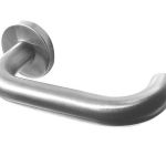 Stainless Steel Orbit 19mm Door Handles On Rose