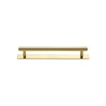 Heritage Brass - Knurled Cabinet Pull Handle with Plate