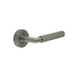 Three One Six Diamond Knurled Door Handle On Rose