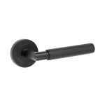 Nero Mitred Door Handle On Rose