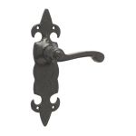 Antique Fleur De Lys Suite Lever on Back Plate