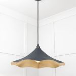 Smooth Brass Flora Pendant in Soot