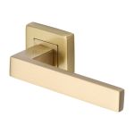 Heritage Brass - Delta Sq Door Handle on Square Rose