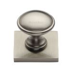 Heritage Brass - Domed Cabinet Knob with Square Backplate