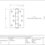 4" Ball Bearing Butt Hinge (pair) ss