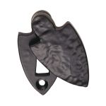 Black Antique Shield Covered Keyhole Profile Escutcheon