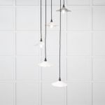 Smooth Nickel Flora Cluster Pendant in Flock