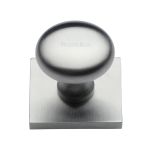 Heritage Brass - Victorian Round Cabinet Knob with Square Backplate
