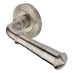 Heritage Brass - Bridgetown Reeded Door Handle on Round Rose