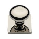 Heritage Brass - Victorian Round Cabinet Knob with Square Backplate
