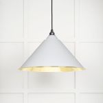 Smooth Brass Hockley Pendant in Flock