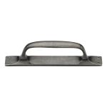 M.Marcus - Rustic Pewter Cabinet Pull Handle on Plate