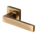 Heritage Brass - Delta Sq Door Handle on Square Rose