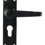 Black Deluxe Lever Euro Lock Set