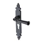 M.Marcus - Black Iron Ludlow Door Handle on Plate