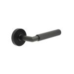 Three One Six Diamond Knurled Door Handle On Rose