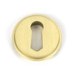 Satin Brass Round Escutcheon (Art Deco)