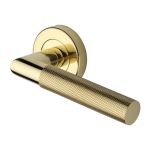 Heritage Brass - Bauhaus Mitre Knurled Door Handle on Round Rose