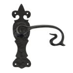 Black Curly Lever Latch Set
