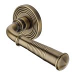 Heritage Brass - Bridgetown Reeded Door Handle on Round Rose