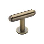 Heritage Brass - Stepped T-Bar Cabinet Knob with Rose