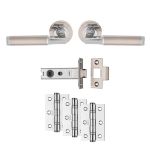 Satin Nickel / Polished Chrome Belas Latch Pack - Ultimate Door Pack