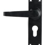 Black Deluxe Lever Euro Lock Set