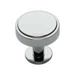 Heritage Brass - Stepped Disc Cabinet Knob with Rose