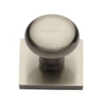 Heritage Brass - Victorian Round Cabinet Knob with Square Backplate