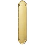 Polished Brass Finger Plate Shaped End 305mm X 64mm